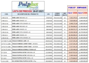 lista para pagina web pulplus